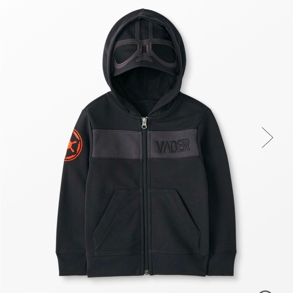 Hanna Andersson Darth Vader zip up hoodie EUC! Sz 110cm